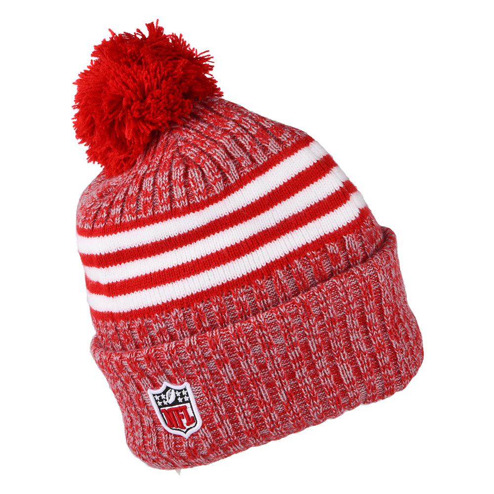 Bonnet à Pompon NFL Sideline Sport Knit San Francisco 49ers rouge-blanc NEW ERA