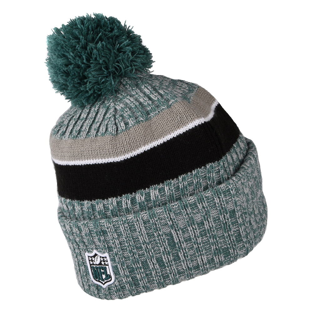 Bonnet à Pompon NFL Sideline Sport Knit Philadelphia Eagles vert nuit-noir NEW ERA