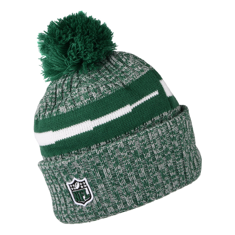 Bonnet à Pompon NFL Sideline Sport Knit New York Jets vert-blanc NEW ERA