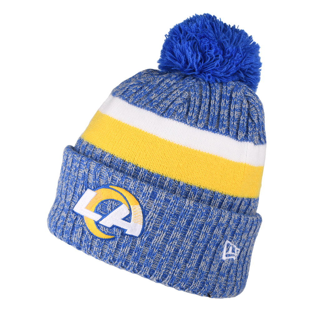 Bonnet à Pompon NFL Sideline Sport Knit Los Angeles Rams bleu roi-or NEW ERA