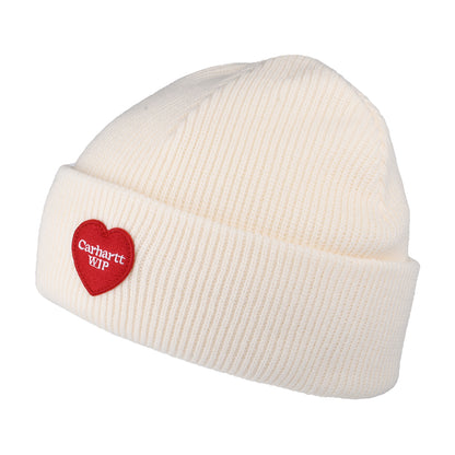 Bonnet Heart Patch blanc cassé CARHARTT WIP