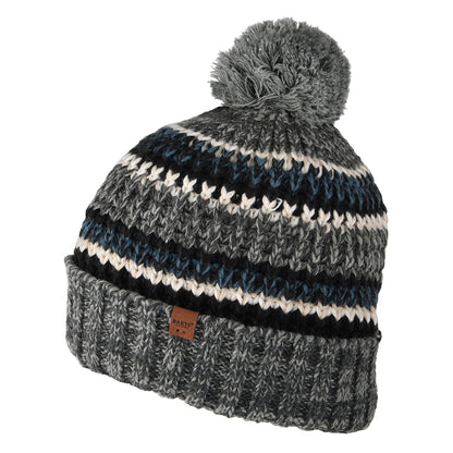 Bonnet à Pompon à Rayures Recyclé Goser gris chiné BARTS