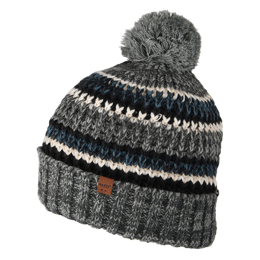 Bonnet à Pompon à Rayures Recyclé Goser gris chiné BARTS