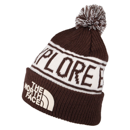 Bonnet à Pompon Retro TNF marron-blanc cassé THE NORTH FACE