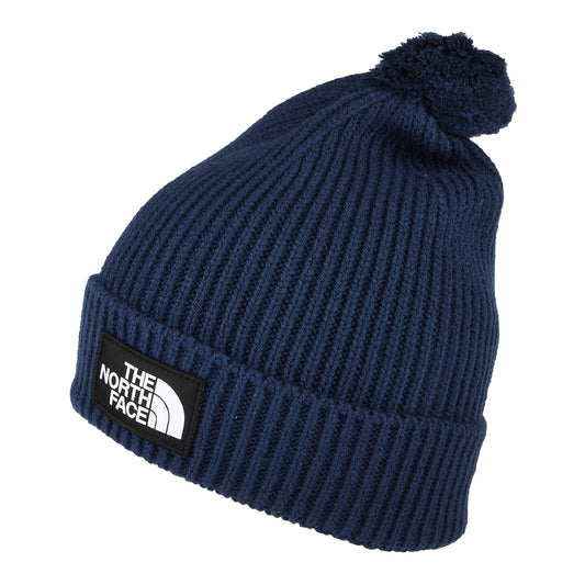 Bonnet à Pompon Recyclé TNF Logo Box Pom bleu marine THE NORTH FACE