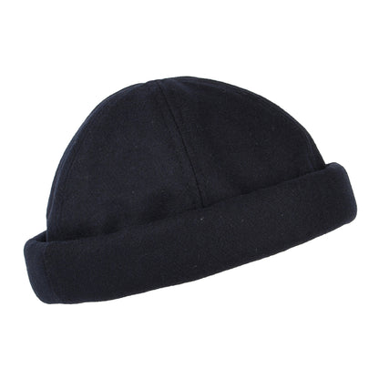 Bonnet Miki Breton en Laine Melton bleu marine DORFMAN PACIFIC