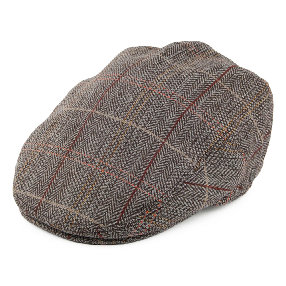 Casquette Plate en Tweed marron-gris JAXON & JAMES - VENTE EN GROS