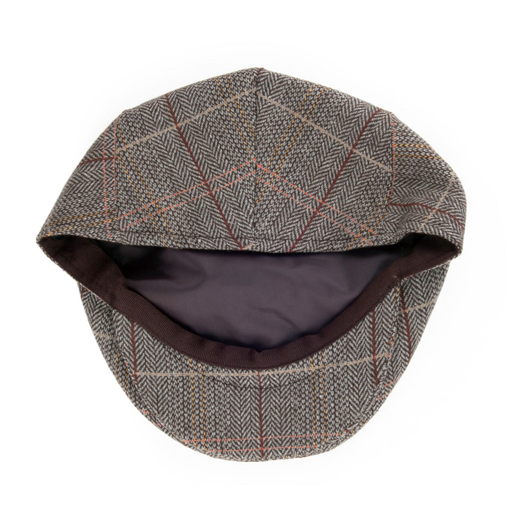 Casquette Plate en Tweed marron-gris JAXON & JAMES - VENTE EN GROS