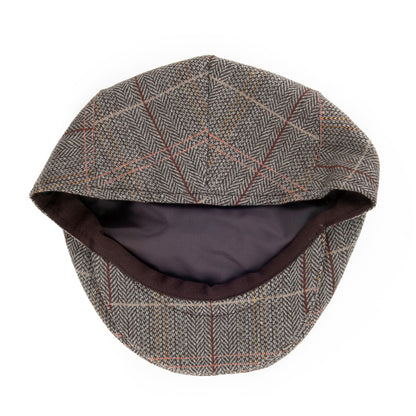 Casquette Plate en Tweed marron-gris JAXON & JAMES - VENTE EN GROS