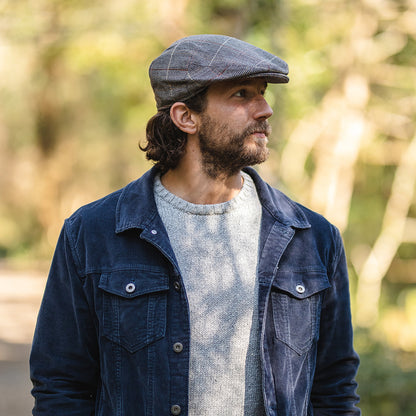 Casquette Plate en Tweed marron-gris JAXON & JAMES - VENTE EN GROS