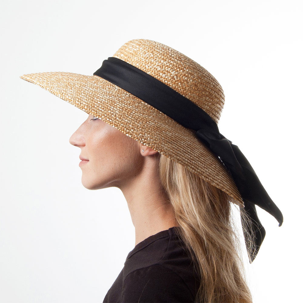 Chapeau Canotier en Paille Milan SUR LA TETE - VENTE EN GROS