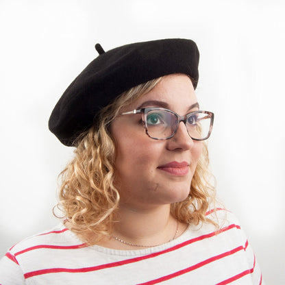 Béret Tendance en Laine noir - VENTE EN GROS - 200