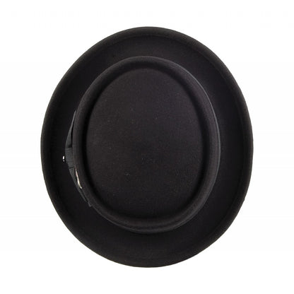 Chapeau Pork Pie en Laine Feutrée noir JAXON & JAMES - VENTE EN GROS