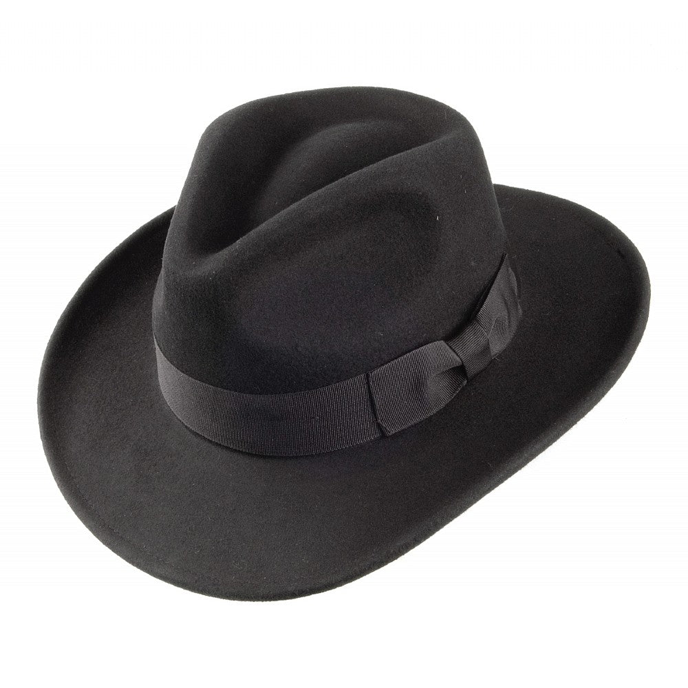 Chapeau Fedora Ford noir JAXON & JAMES - VENTE EN GROS