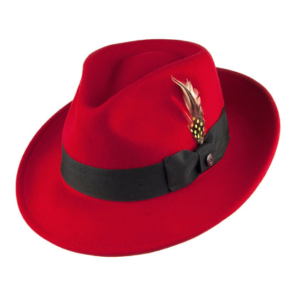 Chapeau Fedora Déformable C-Crown Pachuco rouge JAXON & JAMES - VENTE EN GROS