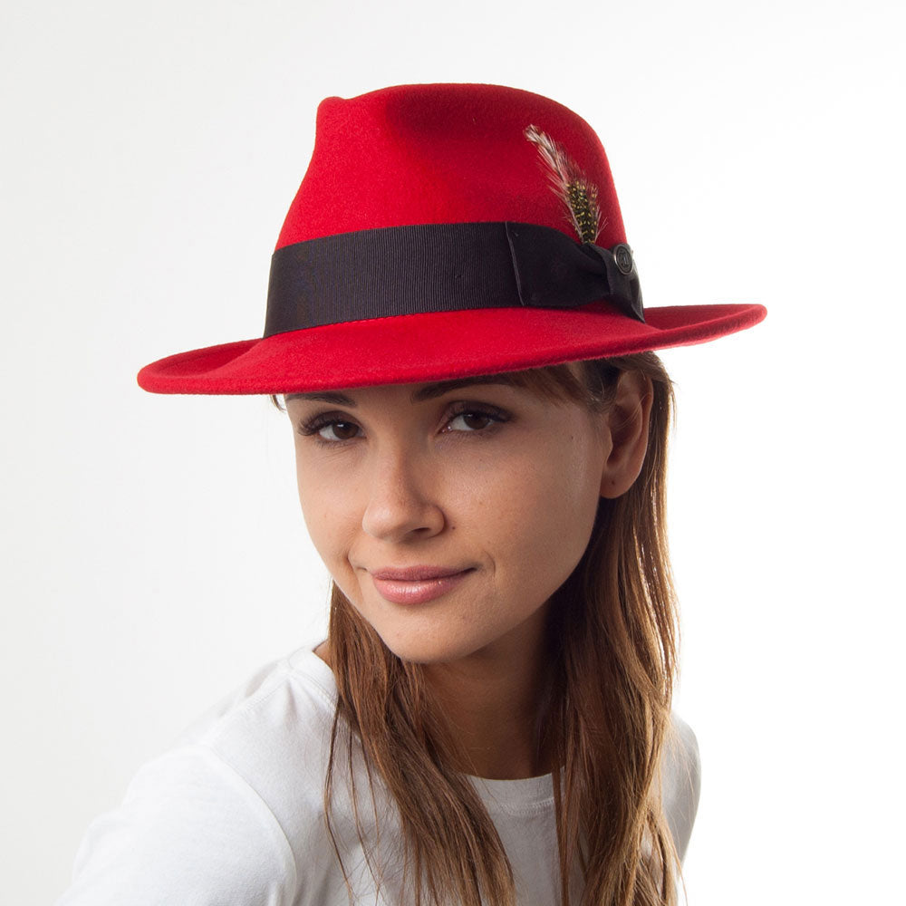 Chapeau Fedora Déformable C-Crown Pachuco rouge JAXON & JAMES - VENTE EN GROS