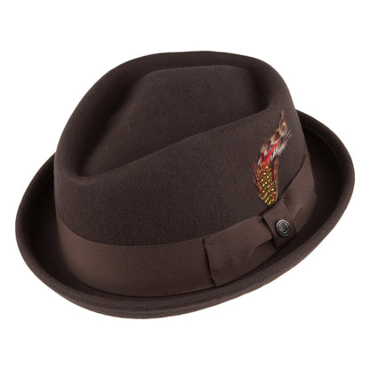 Chapeau Pork Pie Diamond Crown déformable marron JAXON & JAMES - VENTE EN GROS
