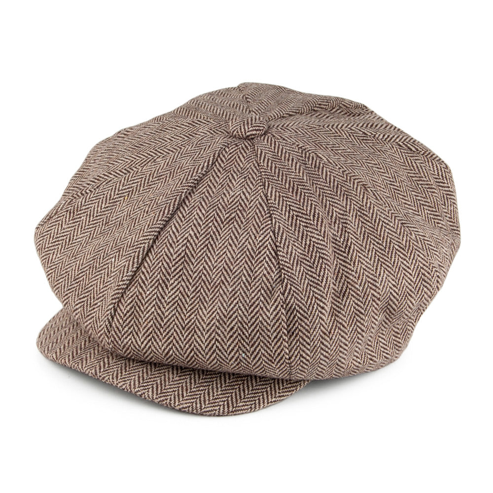 Casquette Gavroche à Chevrons La grosse Pomme marron JAXON & JAMES - VENTE EN GROS