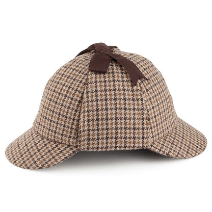 Chapeau Sherlock Holmes à motifs en pieds de poule JAXON & JAMES - VENTE EN GROS