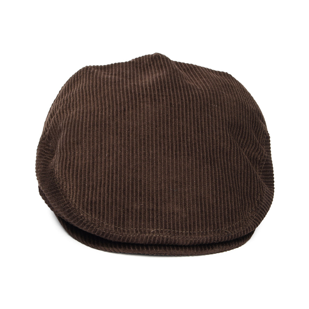Casquette Plate en Velours Côtelé marron JAXON & JAMES - VENTE EN GROS