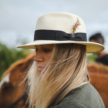 Chapeau Fedora C-Crown en Paille ivoire JAXON & JAMES - VENTE EN GROS