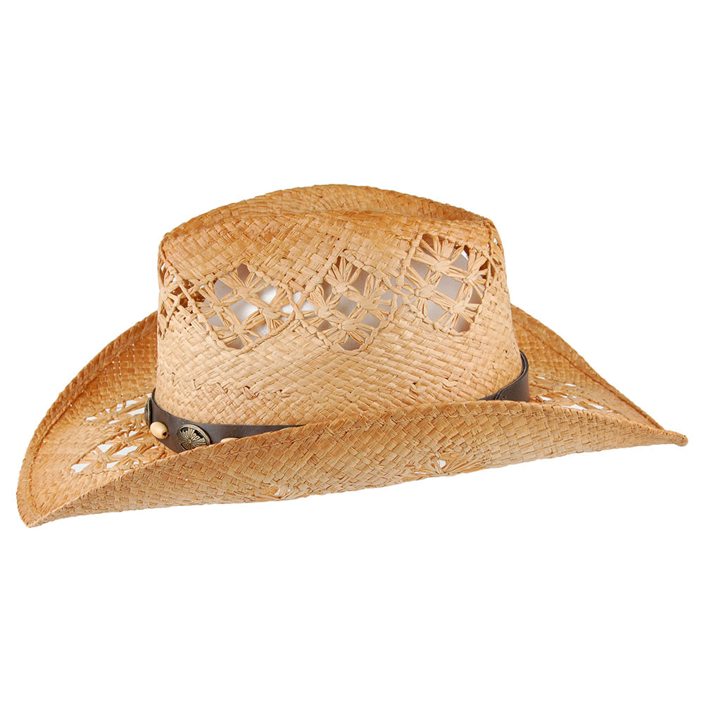 Chapeau de Cowboy en Raphia Annie Oakley SUR LA TETE - VENTE EN GROS