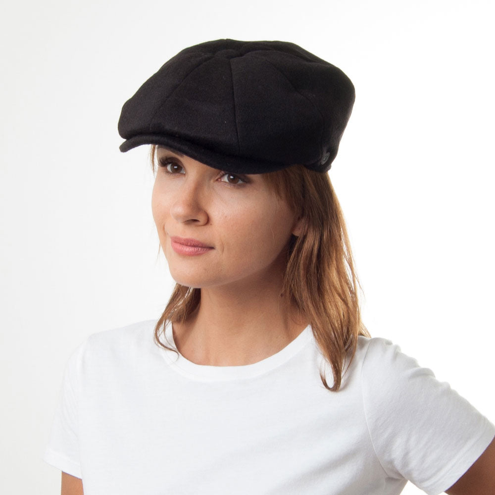 Casquette Gavroche en Pure Laine Harlem noir JAXON & JAMES - VENTE EN GROS