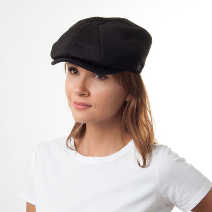 Casquette Gavroche en Pure Laine Harlem noir JAXON & JAMES - VENTE EN GROS