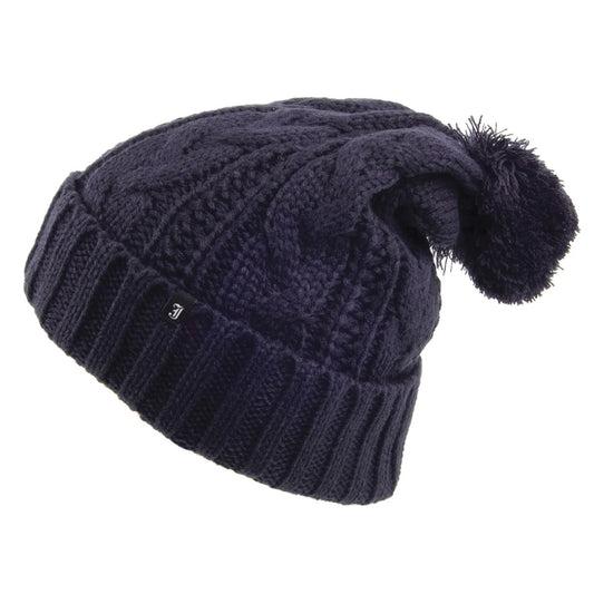 Bonnet à Pompon à Torsades bleu marine JAXON & JAMES - VENTE EN GROS