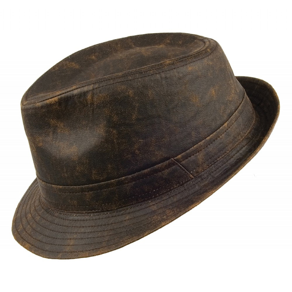 Chapeau Trilby à Effet Usé en Coton marron JAXON & JAMES - VENTE EN GROS