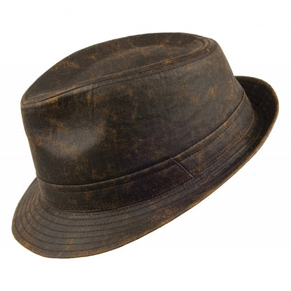 Chapeau Trilby à Effet Usé en Coton marron JAXON & JAMES - VENTE EN GROS
