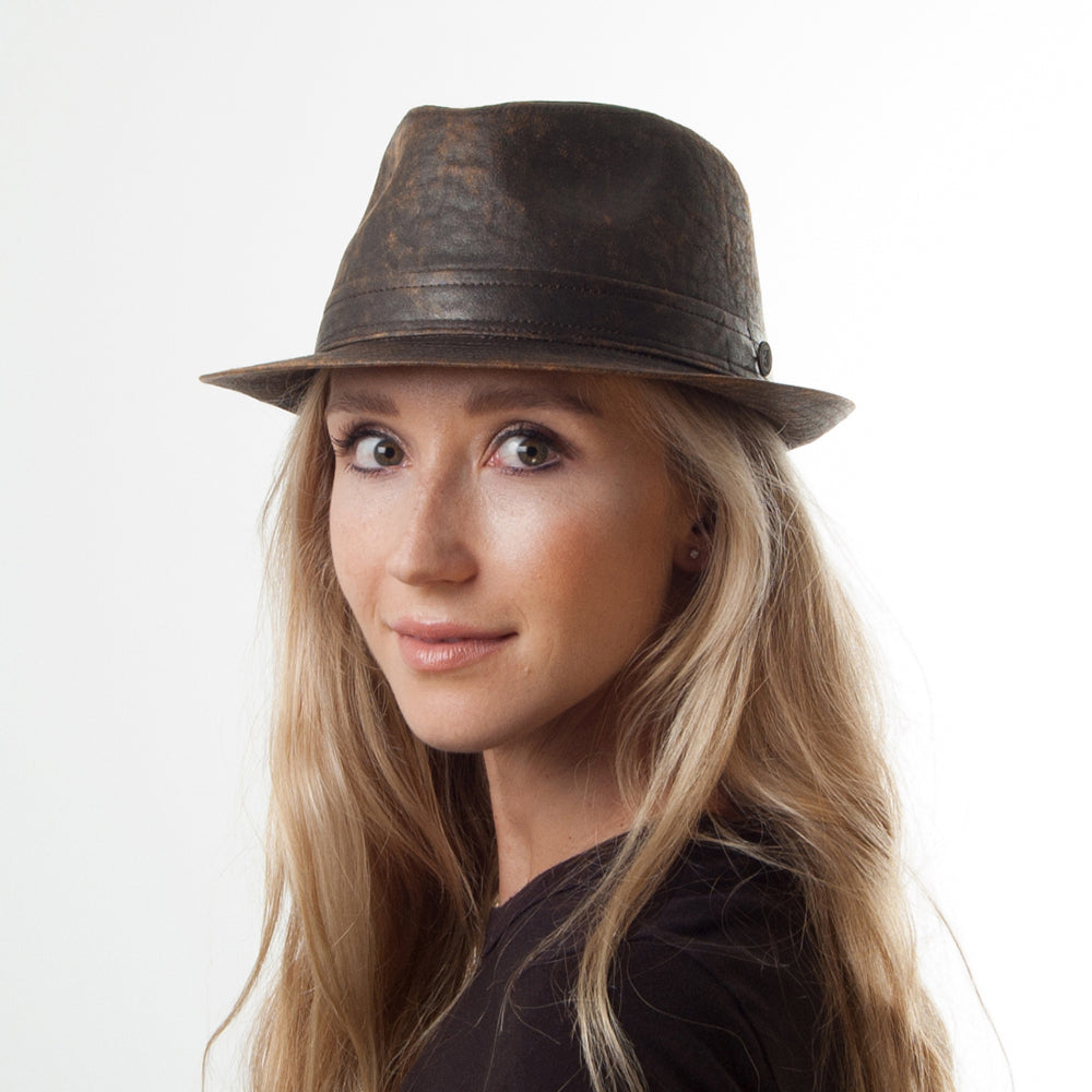 Chapeau Trilby à Effet Usé en Coton marron JAXON & JAMES - VENTE EN GROS