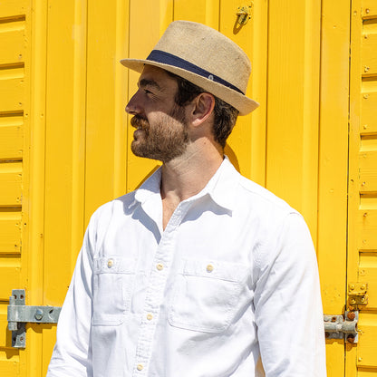 Chapeau Trilby en Jute beige sable JAXON & JAMES - VENTE EN GROS