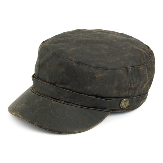 Casquette Militaire en Coton à Effet Usé marron JAXON & JAMES - VENTE EN GROS