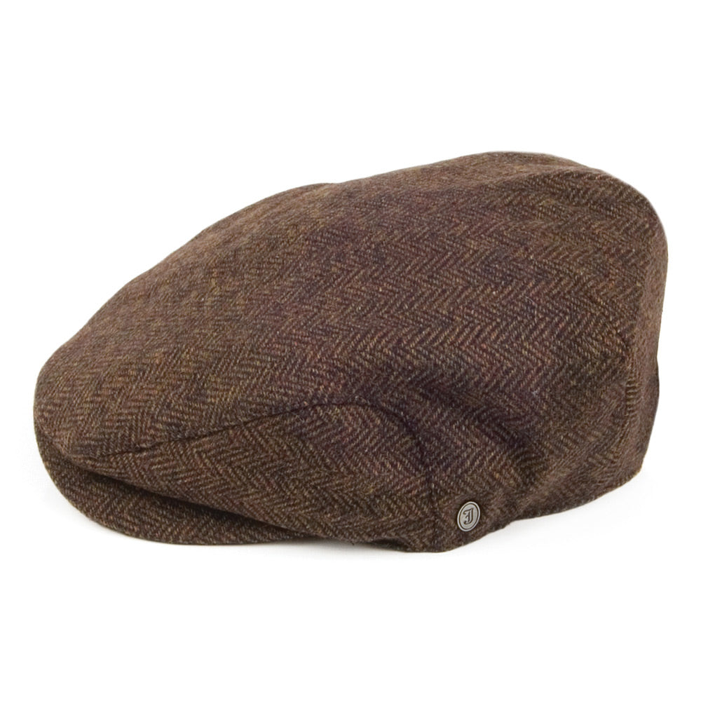 Casquette Plate à Chevrons et Visière Allongée marron JAXON & JAMES - VENTE EN GROS