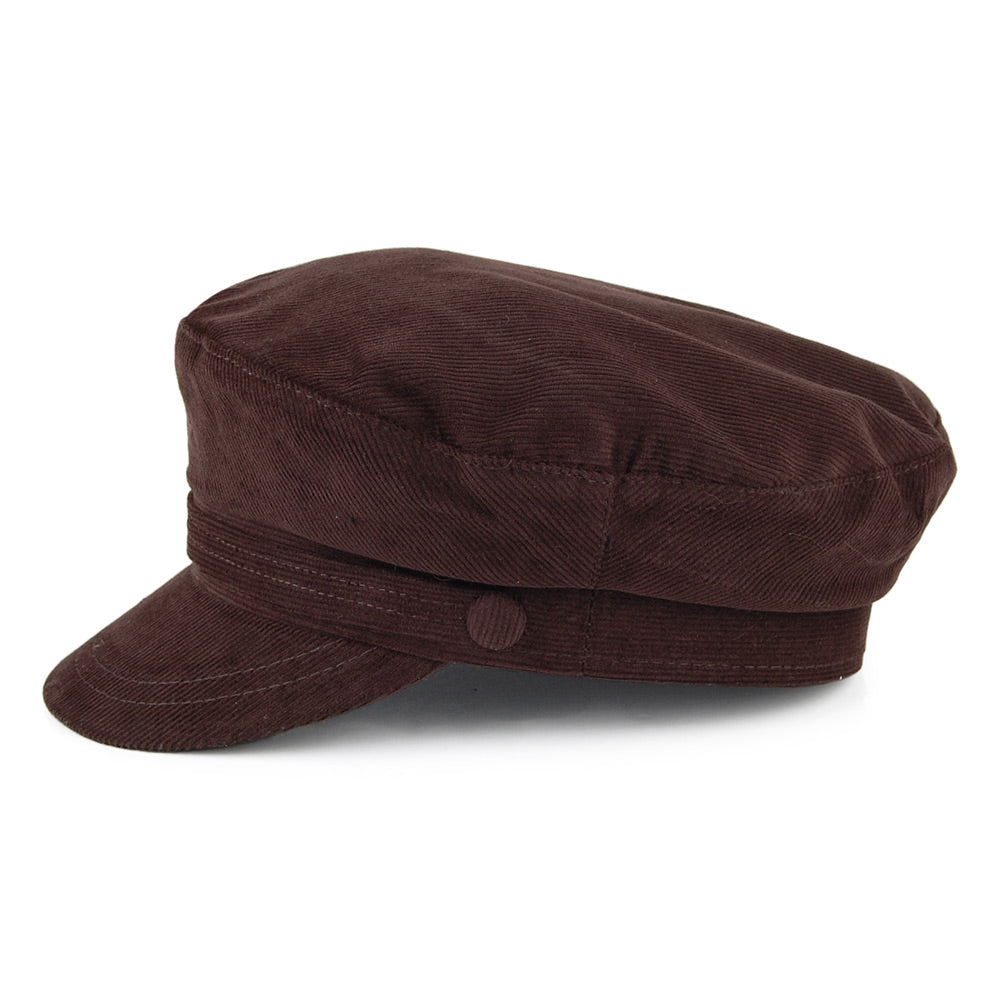 Casquette de Marin en Velours Côtelé marron JAXON & JAMES - VENTE EN GROS