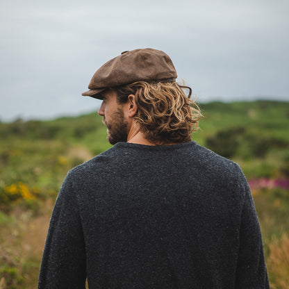 Casquette Gavroche en Cuir marron JAXON & JAMES - VENTE EN GROS