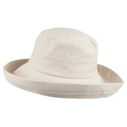 Chapeau d'Eté Pliable en Lin Lily sable SUR LA TETE - VENTE EN GROS