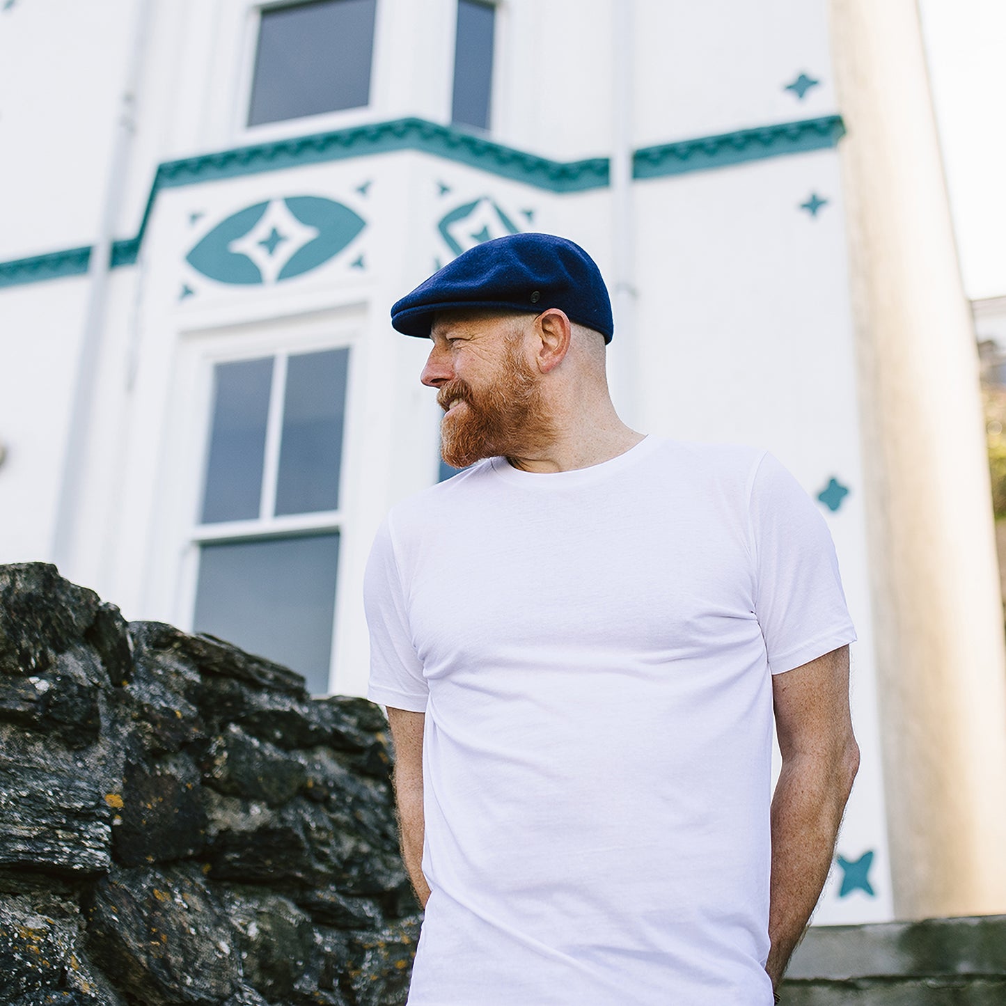 Casquette Plate Classic en Laine bleu marine JAXON & JAMES - VENTE EN GROS