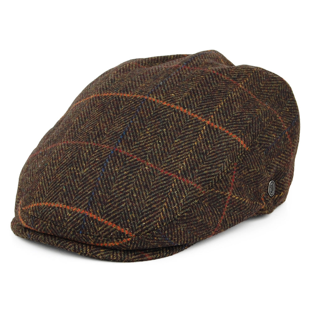Casquette Plate à Carreaux Glasgow olive JAXON & JAMES - VENTE EN GROS