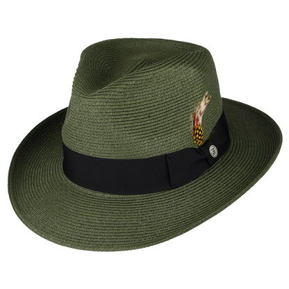 Chapeau Fedora Été en Paille Summer C- Crown olive JAXON & JAMES - VENTE EN GROS