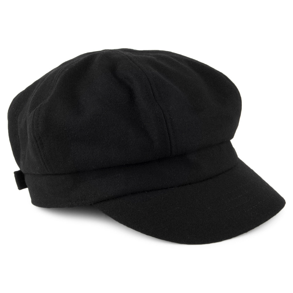 Casquette Gavroche Laine Mélangée noir SUR LA TÊTE - VENTE EN GROS
