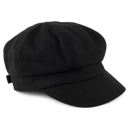 Casquette Gavroche Laine Mélangée noir SUR LA TÊTE - VENTE EN GROS