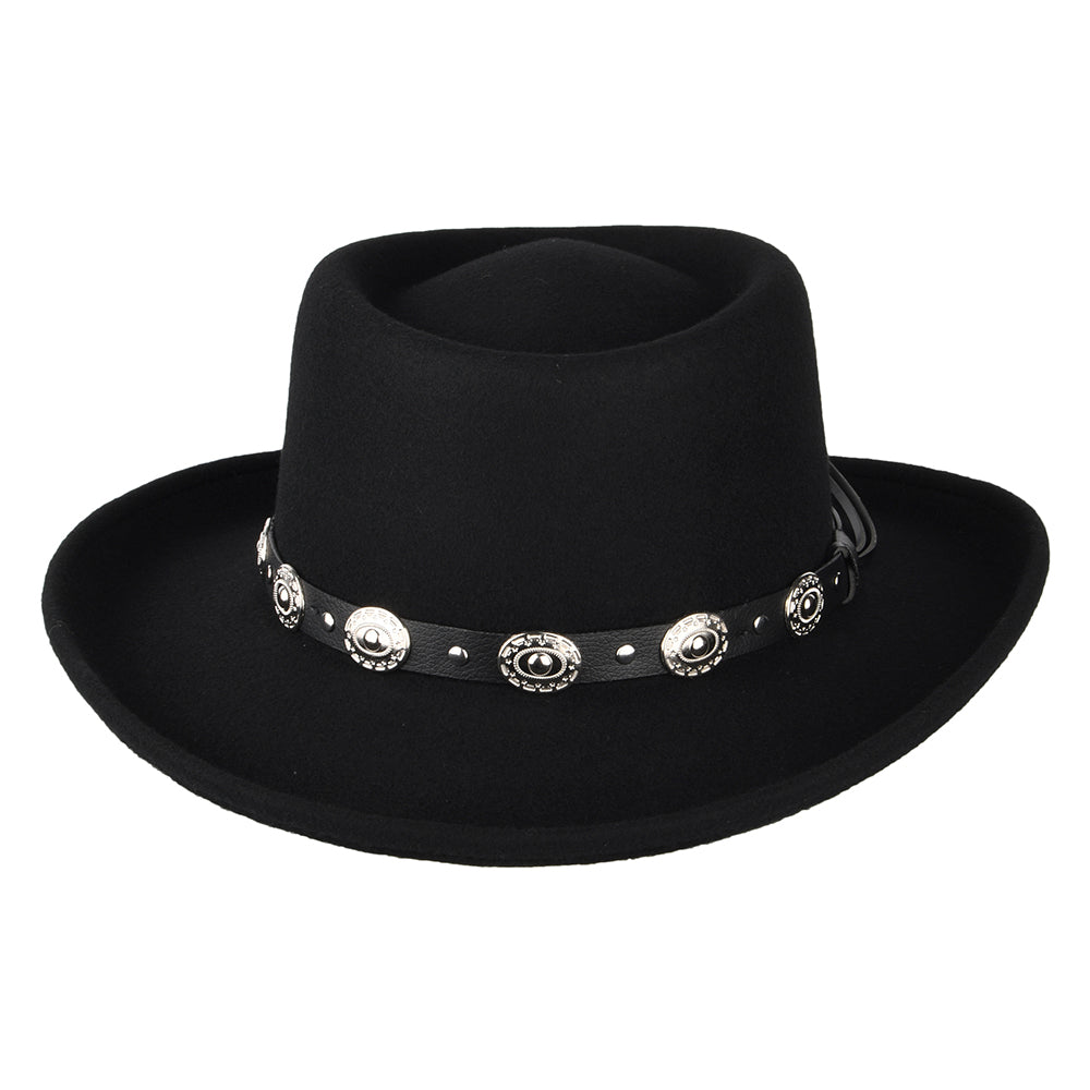Chapeau Gambler en Laine Feutrée Crossfire noir JAXON & JAMES - VENTE EN GROS