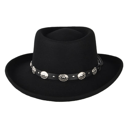 Chapeau Gambler en Laine Feutrée Crossfire noir JAXON & JAMES - VENTE EN GROS