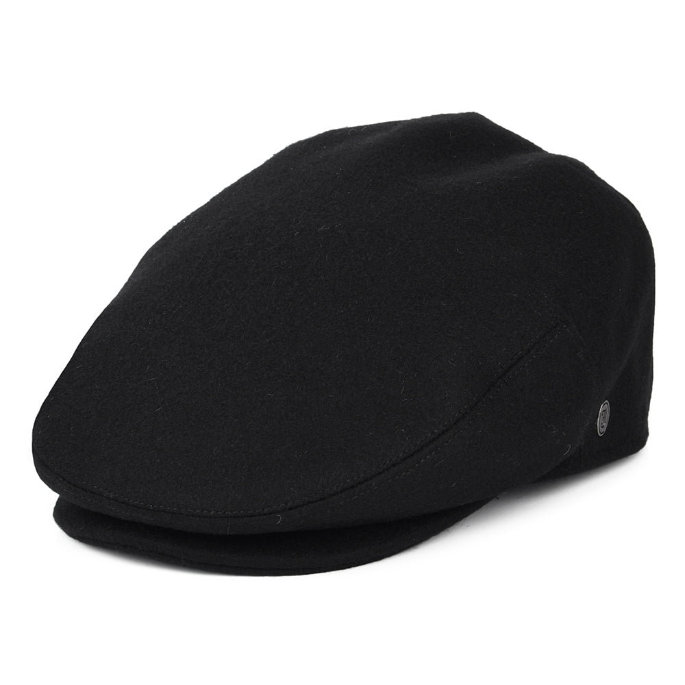 Casquette Plate en Laine Melton noir JAXON & JAMES - VENTE EN GROS