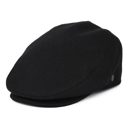 Casquette Plate en Laine Melton noir JAXON & JAMES - VENTE EN GROS