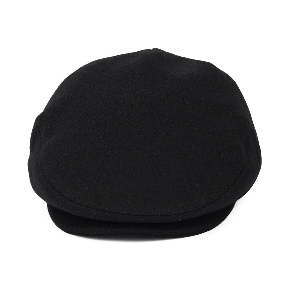 Casquette Plate en Laine Melton noir JAXON & JAMES - VENTE EN GROS